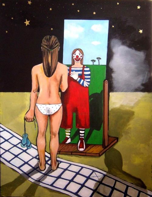 Painting titled "espelho" by Estela Baptista Costa, Original Artwork