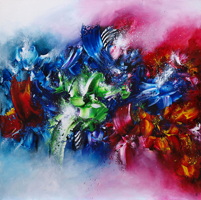 Pintura titulada ""Colors of love"" por Estelle Barbet, Obra de arte original, Acrílico