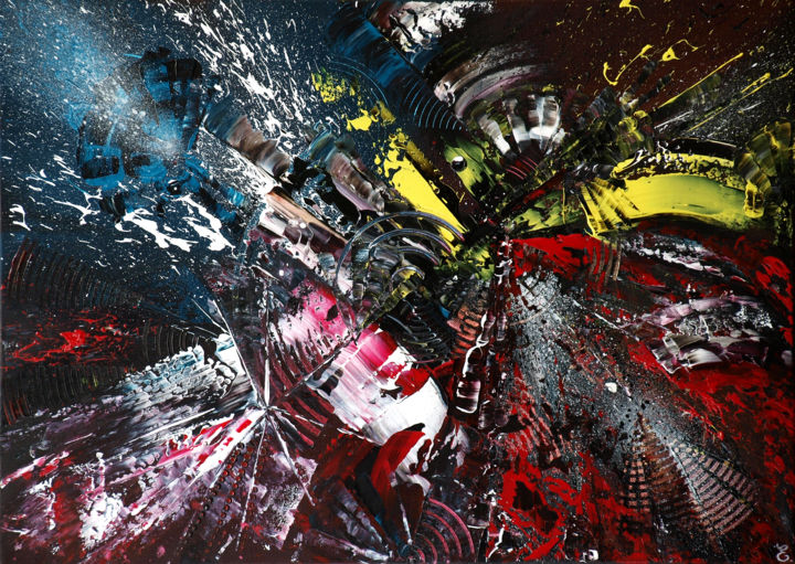 Картина под названием "Réactivité" - Estelle Barbet, Подлинное произведение искусства, Акрил