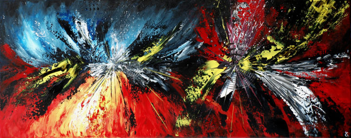 Pintura titulada "Déflagrations" por Estelle Barbet, Obra de arte original, Acrílico