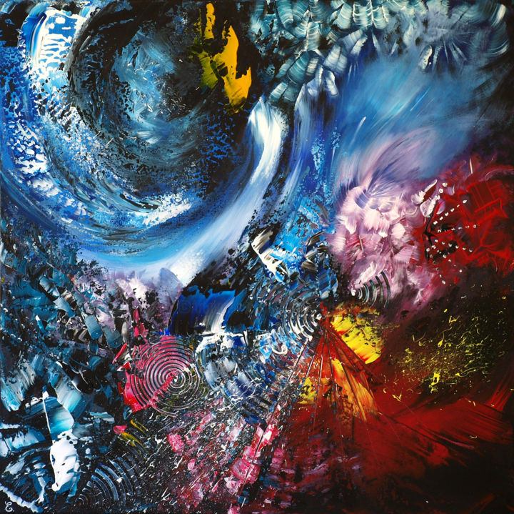 Painting titled "Turbulence!" by Estelle Barbet, Original Artwork, Acrylic