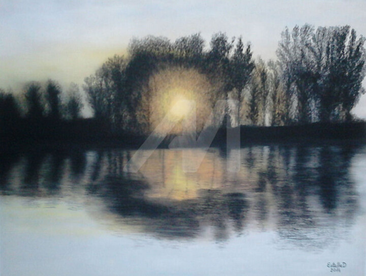 Drawing titled "reflets 2" by Estelle D, Original Artwork, Pastel