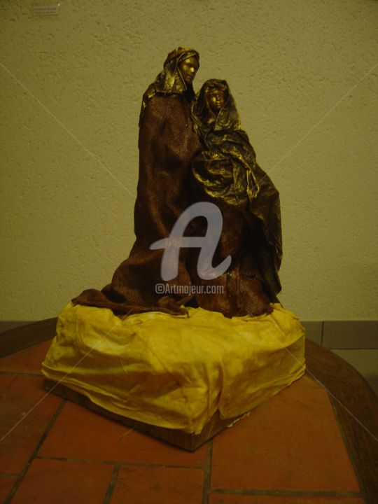 Sculpture titled "Nativité" by Estelle D, Original Artwork, Other