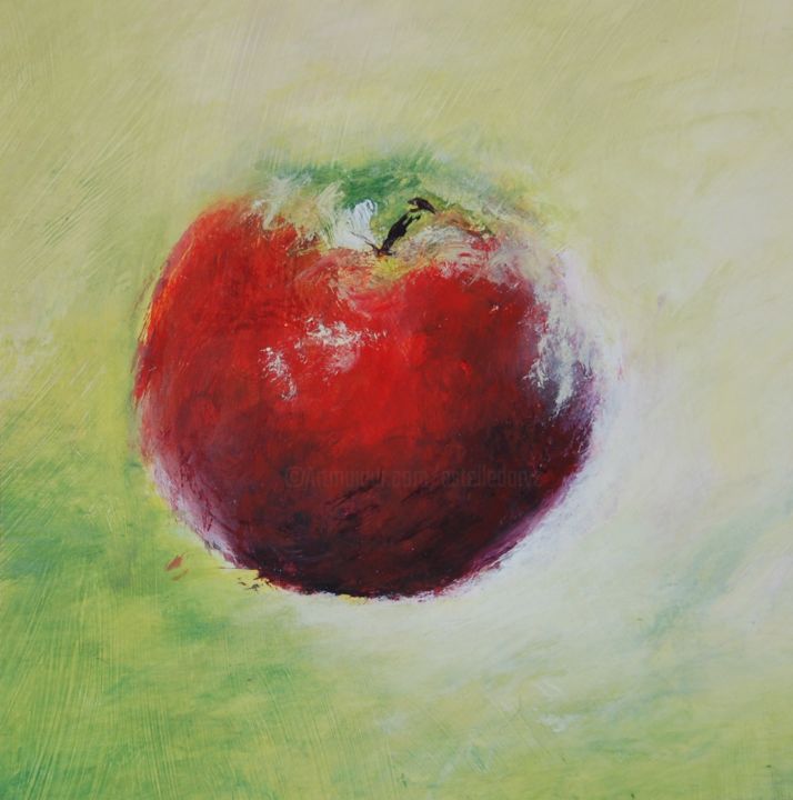 Pintura titulada "Petite pomme" por Estelle Darve, Obra de arte original, Acrílico