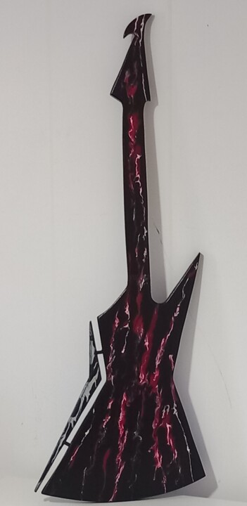 Ζωγραφική με τίτλο "Ilusão de guitarra" από Estevão Páixão, Αυθεντικά έργα τέχνης, Ακρυλικό Τοποθετήθηκε στο Ξύλινο φορείο σ…