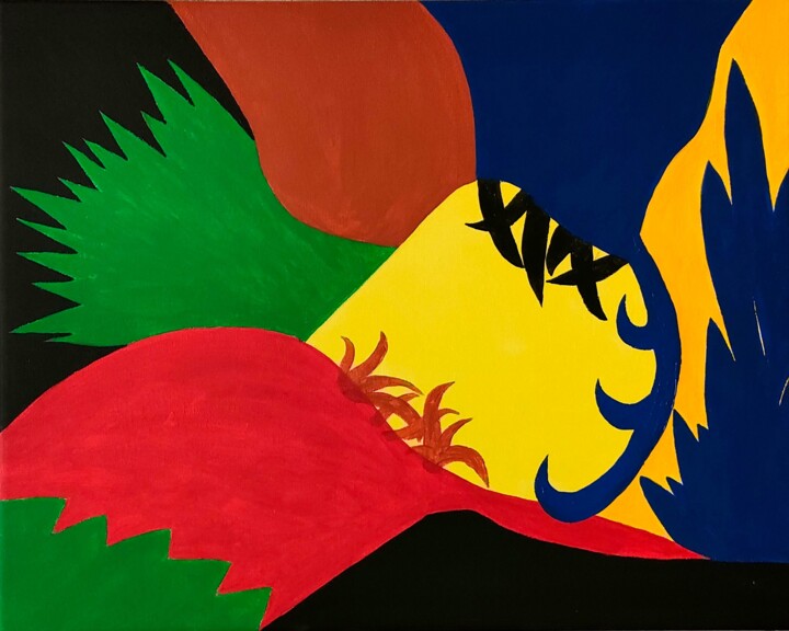 Painting titled "TROPICAL ABSTRACT 9" by Esteves De Cooman, Original Artwork, Acrylic