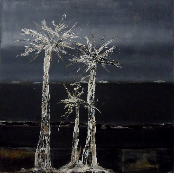 Painting titled "WHITE TREES" by Esteves De Cooman, Original Artwork, Acrylic