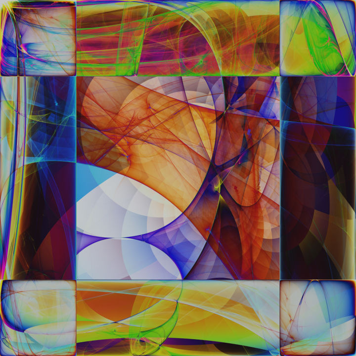 Digitale Kunst mit dem Titel "Abstract Compositio…" von Angel Estevez, Original-Kunstwerk, 2D digitale Arbeit