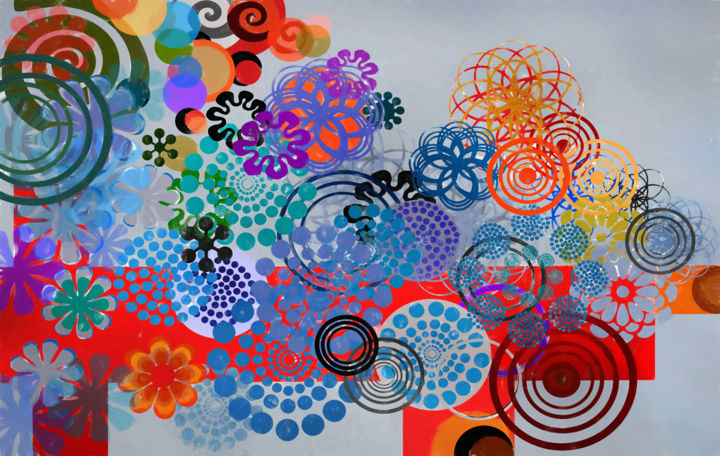 Digital Arts με τίτλο "Circles" από Angel Estevez, Αυθεντικά έργα τέχνης, 2D ψηφιακή εργασία