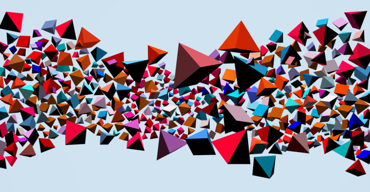 Artes digitais intitulada "Floating Pyramids" por Angel Estevez, Obras de arte originais, Trabalho Digital 2D