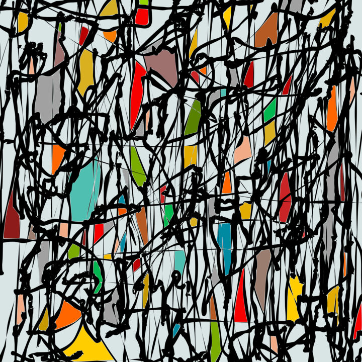 Digitale Kunst mit dem Titel "Pollock wink" von Angel Estevez, Original-Kunstwerk, 2D digitale Arbeit