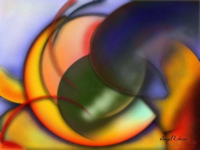 Digital Arts titled "Abstract_5" by Angel Estevez, Original Artwork, Digital Painting