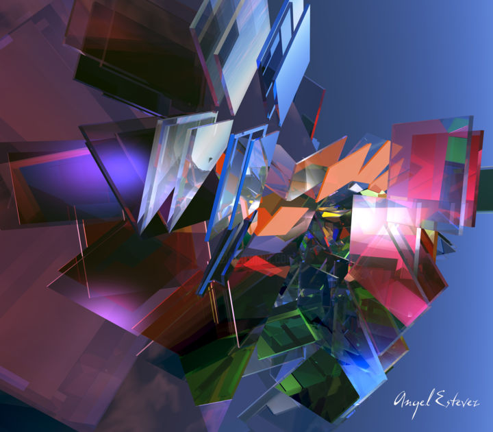 Digital Arts titled "Abstract 101" by Angel Estevez, Original Artwork, 3D Modeling