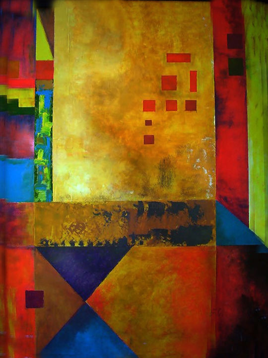 Schilderij getiteld "Abstract compositio…" door Angel Estevez, Origineel Kunstwerk, Acryl