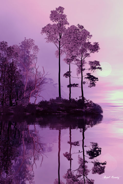 Digital Arts titled "Purple forest" by Angel Estevez, Original Artwork, 3D Modeling