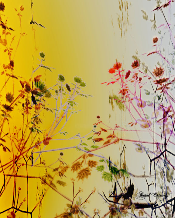 Digital Arts titled "Spring colors" by Angel Estevez, Original Artwork, Digital Painting