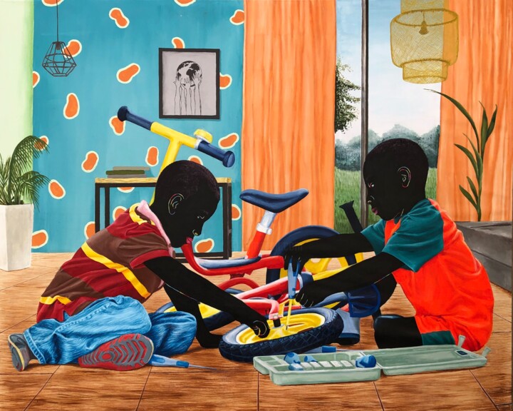 Painting titled "Restoring Balance" by Esther Oyeyemi, Original Artwork, Acrylic