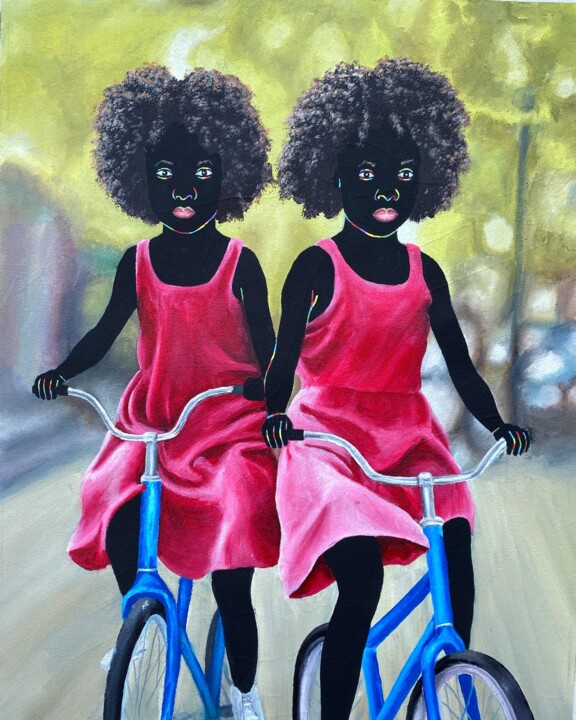 Painting titled "Cruising through na…" by Esther Oyeyemi, Original Artwork, Acrylic