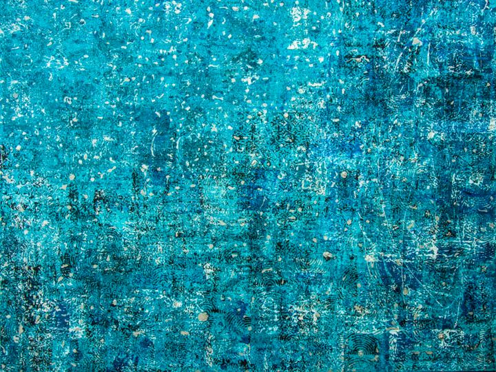 Painting titled "blue-texture-" by Esther Stenzler, Original Artwork, Acrylic