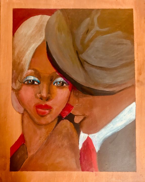 Painting titled "Secret Whispers" by Esther Yulfo, Original Artwork, Oil