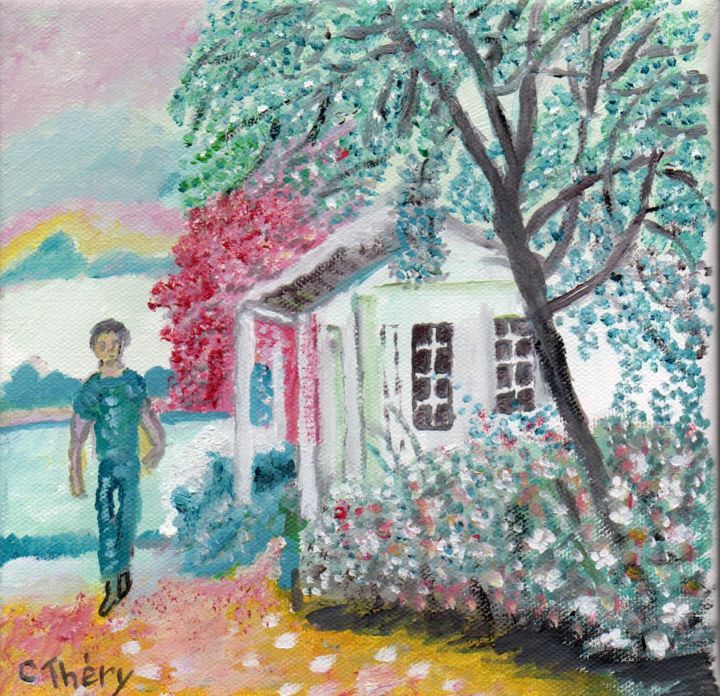 Painting titled "Chalet" by Demoncheaux, Original Artwork, Oil