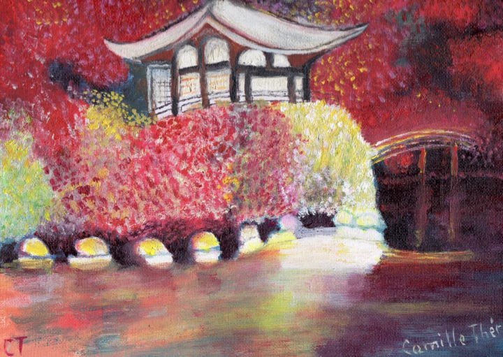 Painting titled "LE JAPON" by Demoncheaux, Original Artwork, Oil