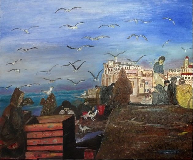 Malerei mit dem Titel "Tunisie" von Demoncheaux, Original-Kunstwerk, Öl