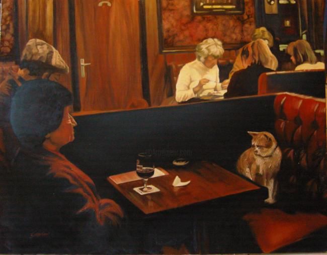 Painting titled "Bar n°9" by D.L  Estrabaut, Original Artwork
