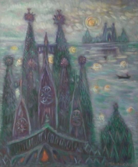 Painting titled "Sonata of Sun. Cast…" by Edward Tabachnik, Original Art, Oil