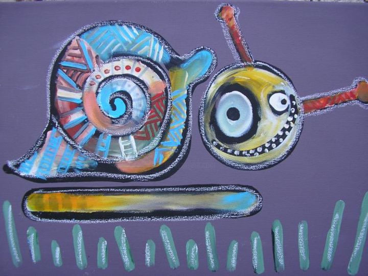 Pintura titulada "l'escargot" por Carole Louise Barbier, Obra de arte original