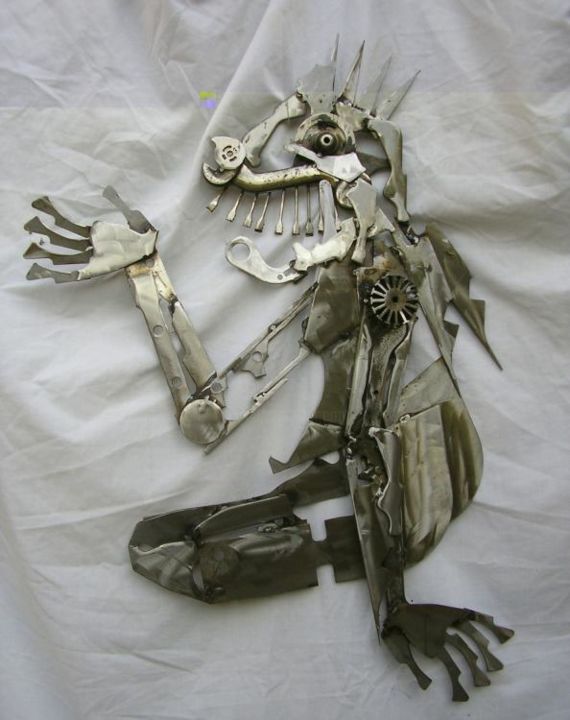 Escultura titulada "le démon des montag…" por Carole Louise Barbier, Obra de arte original
