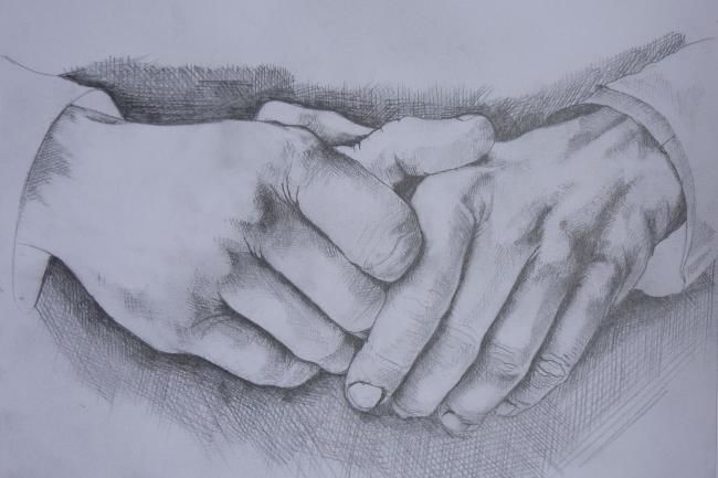 Dibujo titulada "les mains du travai…" por Carole Louise Barbier, Obra de arte original