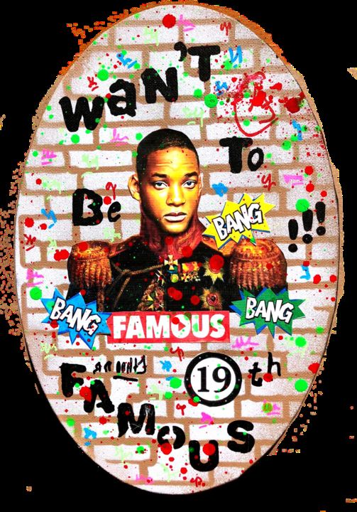 Painting titled "WAN'T TO BE FAMOUS…" by Ethan Bang-Bang, Original Artwork, Acrylic