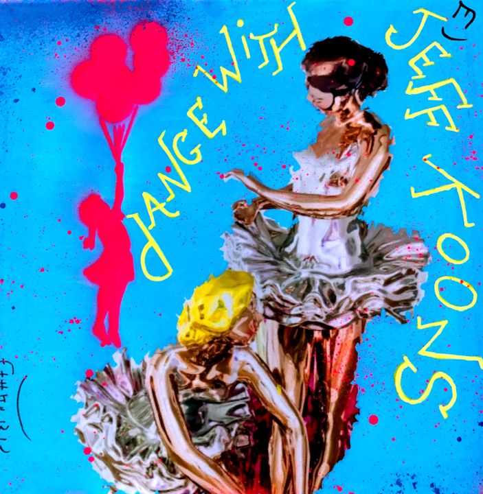 Dancing With Jeff Koons - Blue Version, Painting by Ethan Bang-Bang