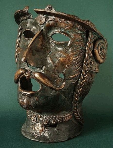 Sculpture titled "Bronze mask" by Ether Bitcoin, Original Art, Metals