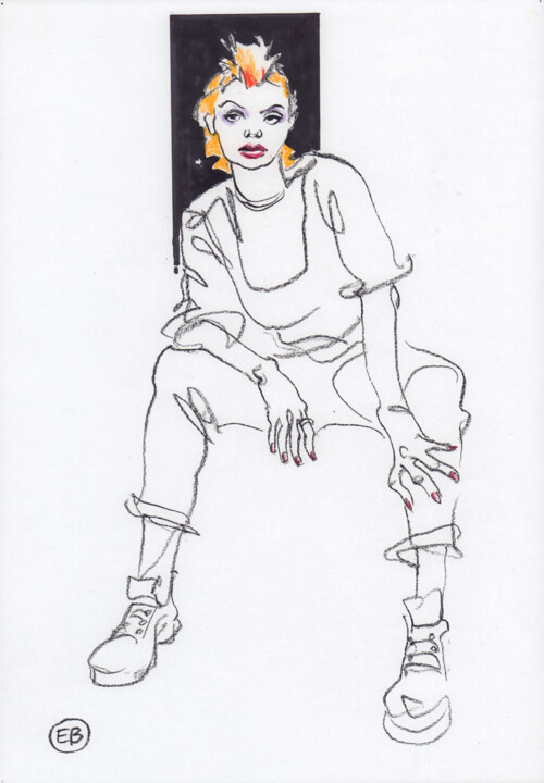 Drawing titled "A731 Fiona" by Etienne Bonnet, Original Artwork, Pastel