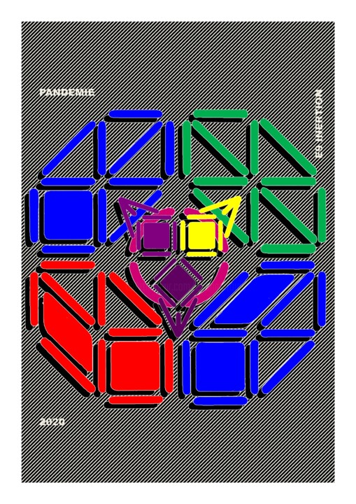 Grafika cyfrowa / sztuka generowana cyfrowo zatytułowany „PANDEMIE” autorstwa Etienne Frouin (E9 Inertion), Oryginalna praca…