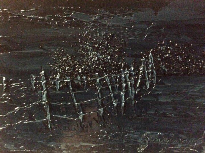 Malarstwo zatytułowany „La nuit en hiver” autorstwa Etienne Guérinaud, Oryginalna praca, Olej