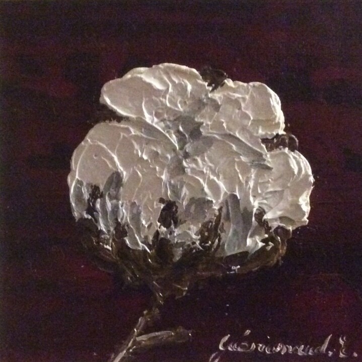 Peinture intitulée "Fleur de coton (6)" par Etienne Guérinaud, Œuvre d'art originale, Huile