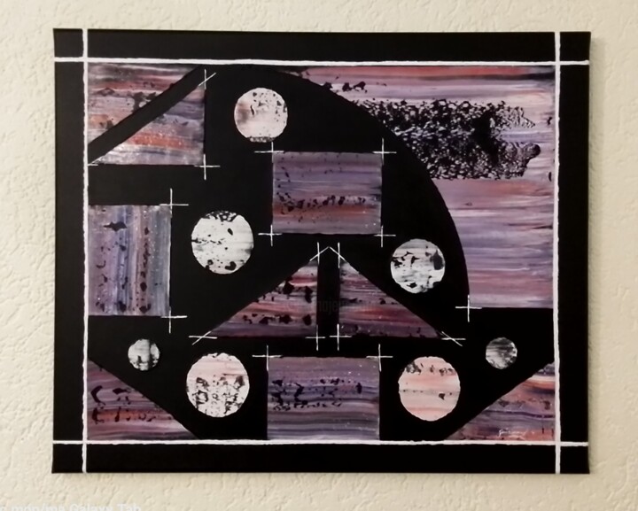 Pintura titulada "Abstraite 3" por Etienne Guérinaud, Obra de arte original, Collages Montado en Bastidor de camilla de made…