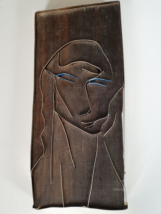 Sculpture titled "2019 Jessica" by Étienne Dupé, Original Artwork, Wood