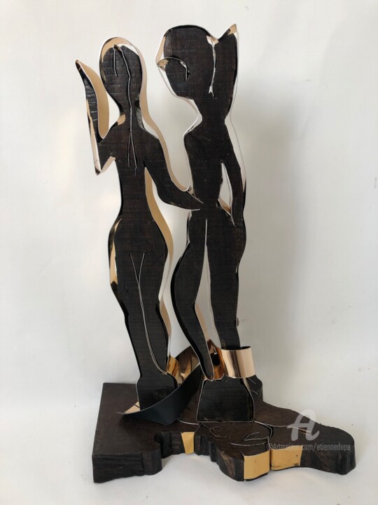 Escultura intitulada "Petit couple" por Étienne Dupé, Obras de arte originais, Alumínio