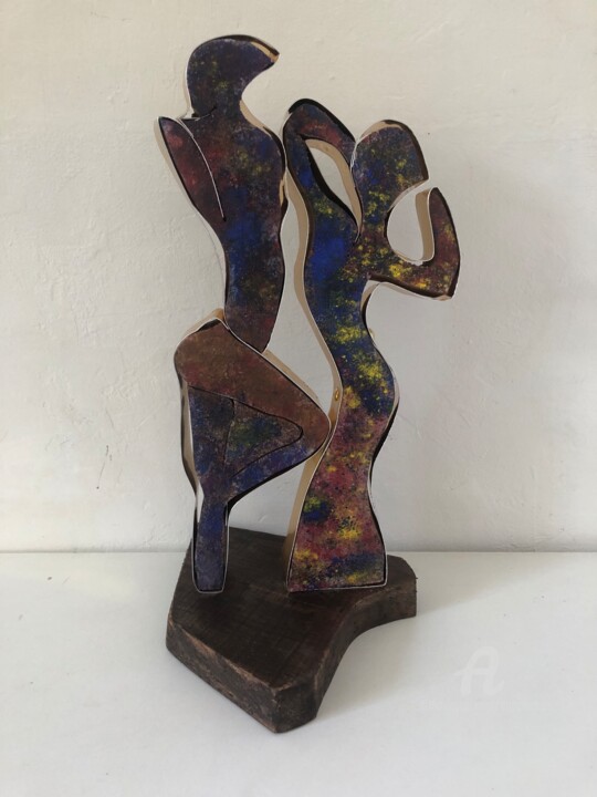 Скульптура под названием "Flamenco" - Étienne Dupé, Подлинное произведение искусства, Дерево