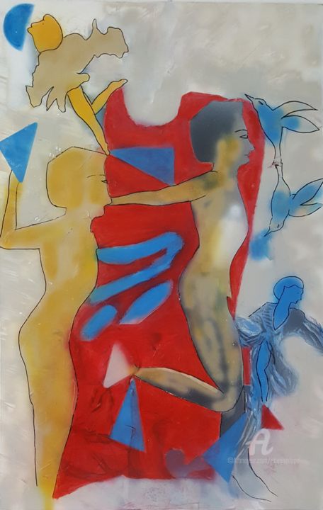 Peinture intitulée "mouvement III" par Étienne Dupé, Œuvre d'art originale, Acrylique