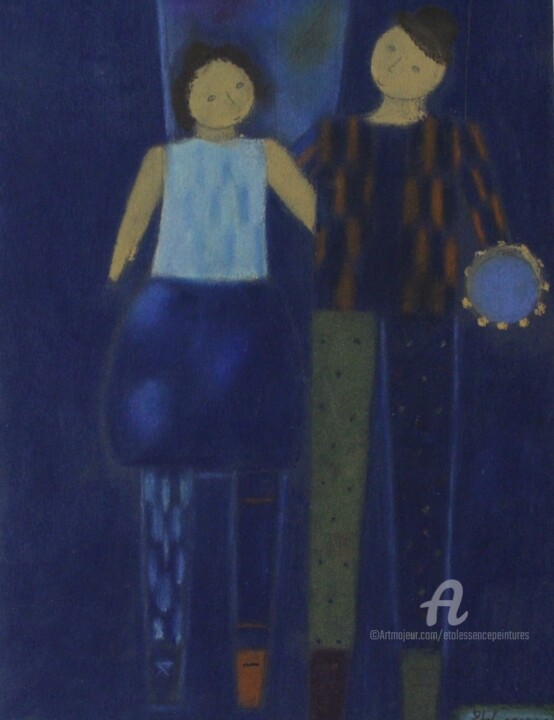 Peinture intitulée "Marionnettesamoureu…" par Etolessence, Œuvre d'art originale, Autre