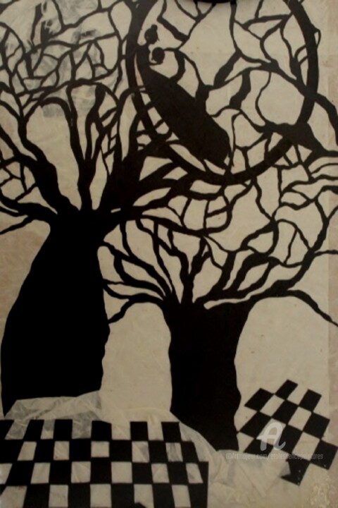 「Arbres de vie, arbr…」というタイトルのコラージュ Etolessenceによって, オリジナルのアートワーク, 挿し木