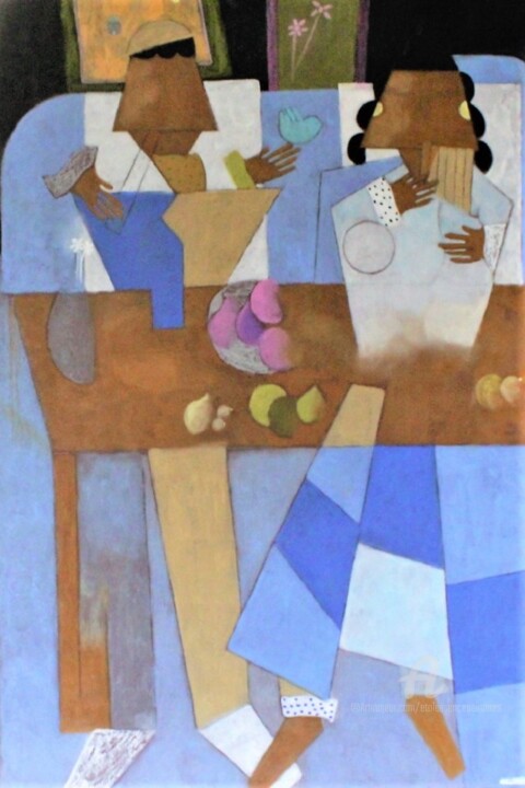 Malerei mit dem Titel "Petits Amoureux Cub…" von Etolessence, Original-Kunstwerk, Pastell