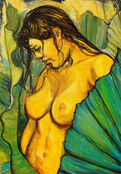 Pittura intitolato "Eden" da Etzi, Opera d'arte originale, Olio