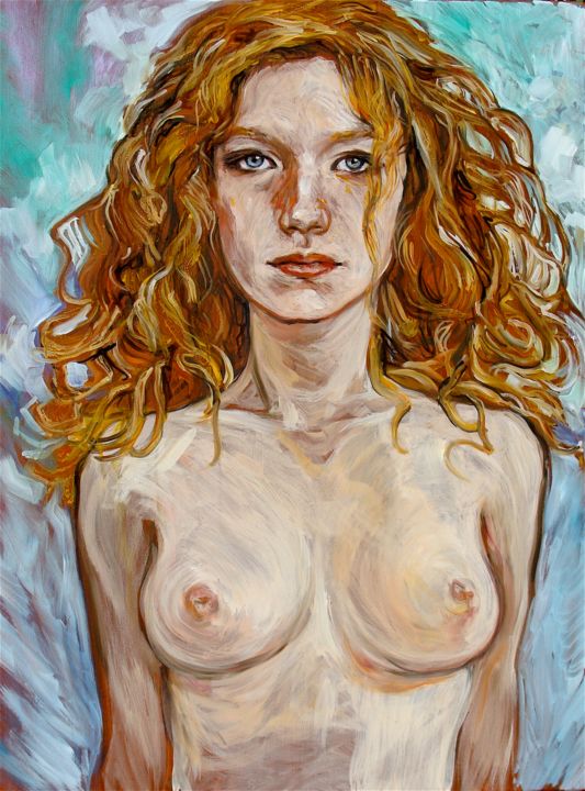 Schilderij getiteld "Eve" door Etzi, Origineel Kunstwerk, Olie