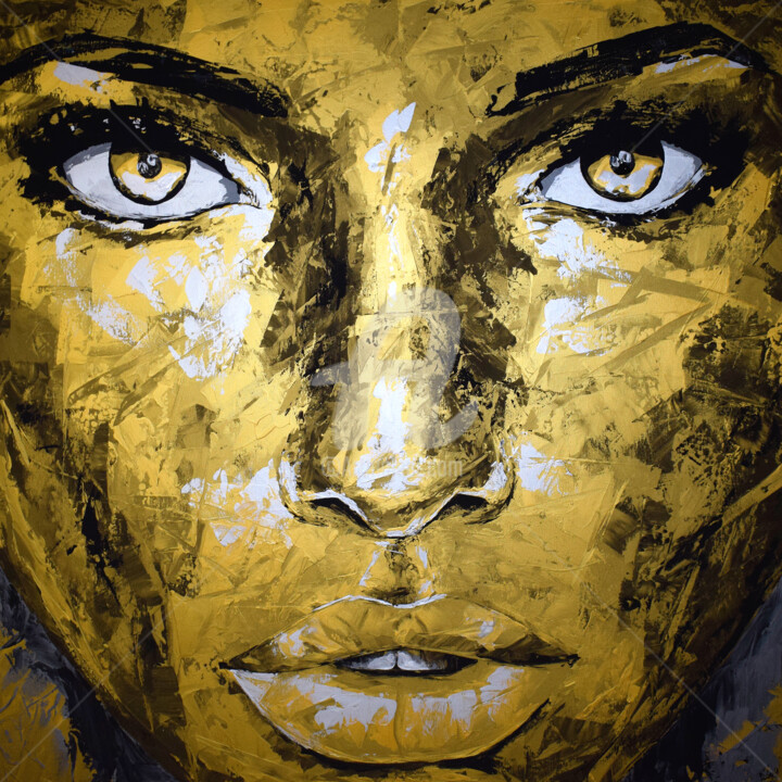 绘画 标题为“Metallic 107 face p…” 由Eugen Dick, 原创艺术品, 丙烯